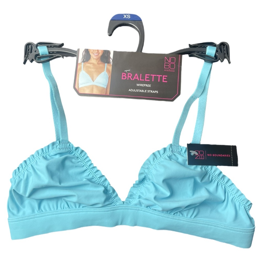NWT No Boundaries Freecut Ruffle Bralette Turquoise XS